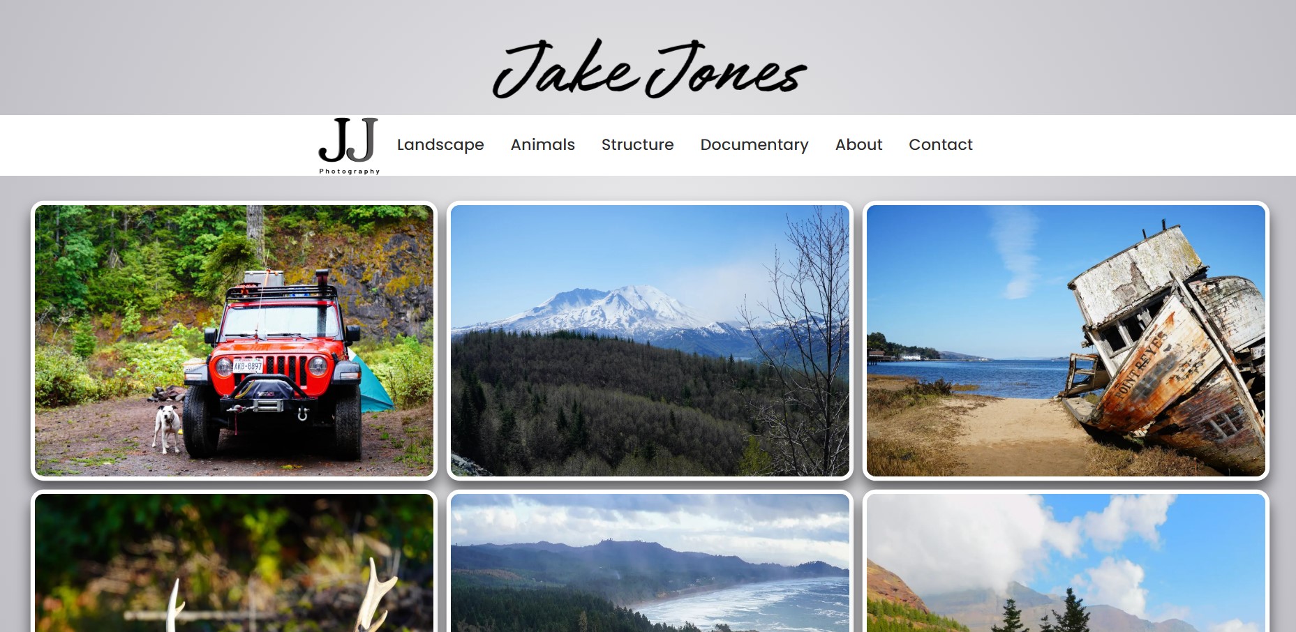 Jake Jone Photography Website Image